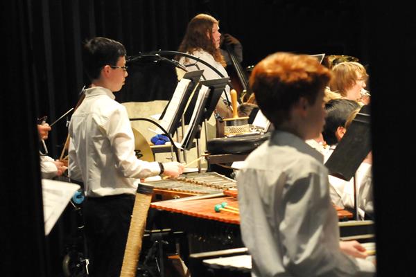 Students performing at the 2023-2024 All County Band Concert